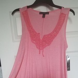 Orange cotton knit tank